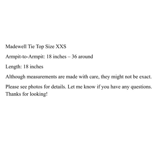 Madewell Women's Top Size XXS Wrap Front Tie Blue White 3/4 Sleeves 100% Cotton - Picture 8 of 8